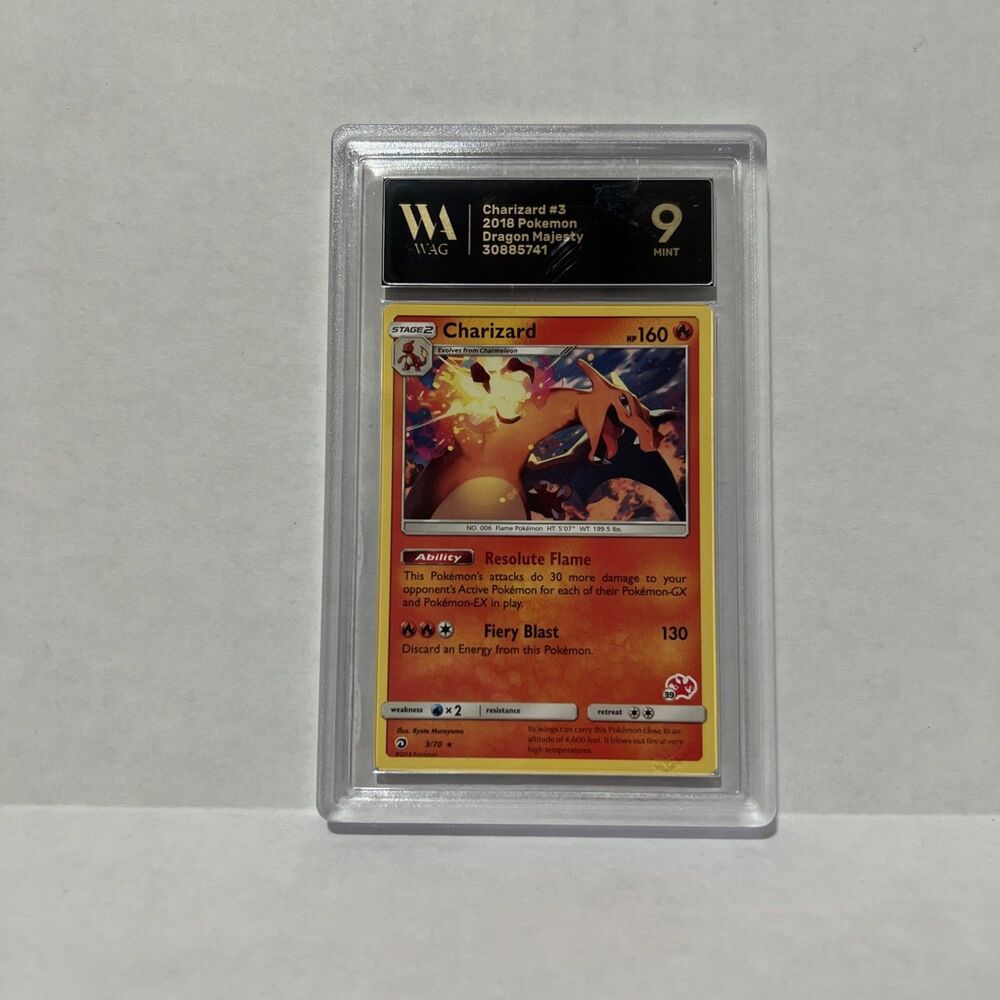 MINT 9 2018 Charizard 3/70 Dragon Majesty Pokemon Card